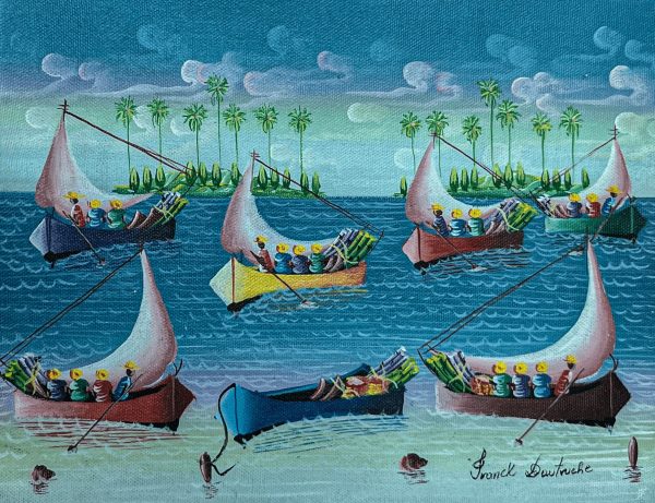 Marine (2) de Franck Dautruche capture l’horizon marin dans toute sa splendeur. Par des nuances douces et un jeu de textures subtiles, l’artiste évoque le calme et l’immensité de la mer, offrant une vision à la fois réaliste et poétique du paysage marin.