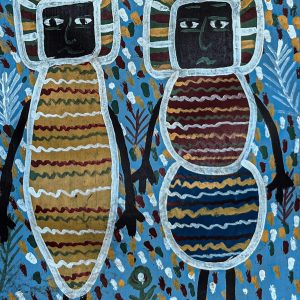 Louisiane Saint Fleurant, artiste haïtienne emblématique, a marqué l'art naïf avec son style coloré et expressif. Ses œuvres, comme celles de 1993, capturent la vie quotidienne, la spiritualité et les traditions haïtiennes à travers des compositions vibrantes et poétiques. Avec des figures stylisées et des motifs détaillés, elle célèbre la culture haïtienne avec une sensibilité unique et authentique.