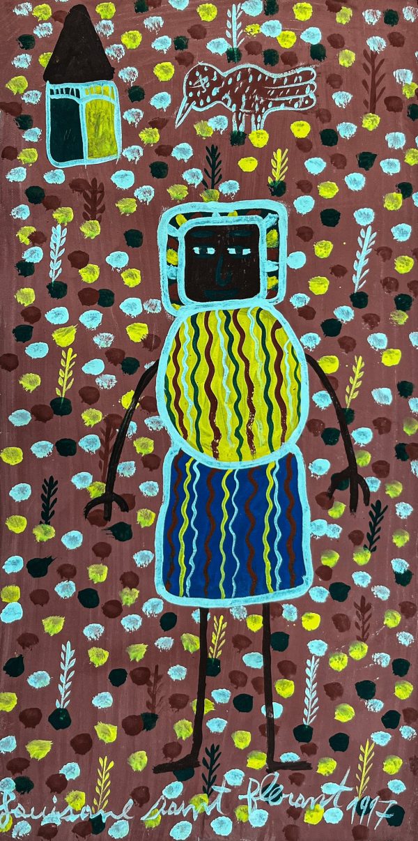 Les œuvres de Louisiane Saint Fleurant en 1997 reflètent son style distinctif, caractérisé par des couleurs vives et des compositions riches en symbolisme. À travers ses peintures, elle célèbre la vie quotidienne haïtienne, les figures féminines et la spiritualité, avec une touche naïve et expressive. Son art, imprégné de douceur et de poésie, continue d’incarner l’âme et la culture d’Haïti.