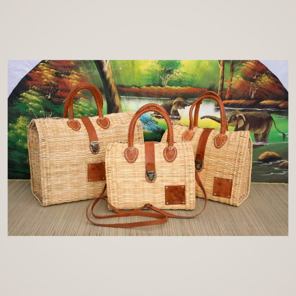 Sac artisanal en paille et cuir