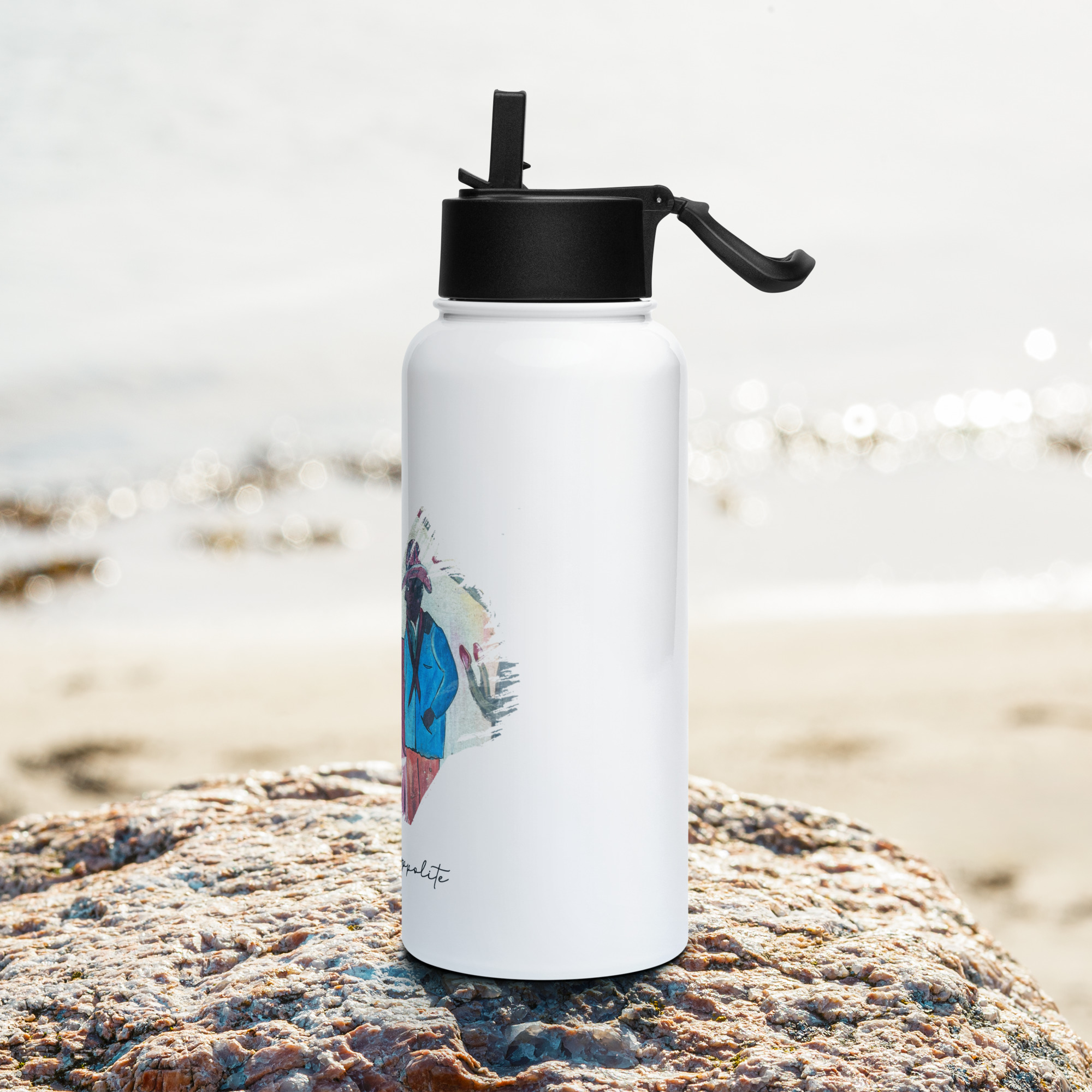 Stainless steel water bottle with straw , Hector Hyypolite - Image 7