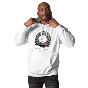 8 White Graphic Hoodie unisex inspired by Tiga's Art: The Ultimate Comfort and Street Style