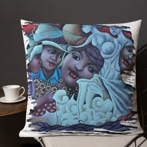 111 Masterpiece Premium Pillow: Laurenceau Inspired Surrealist Art
