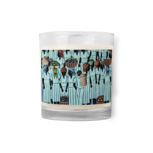 Glass jar soy wax candle Franck Dautruche